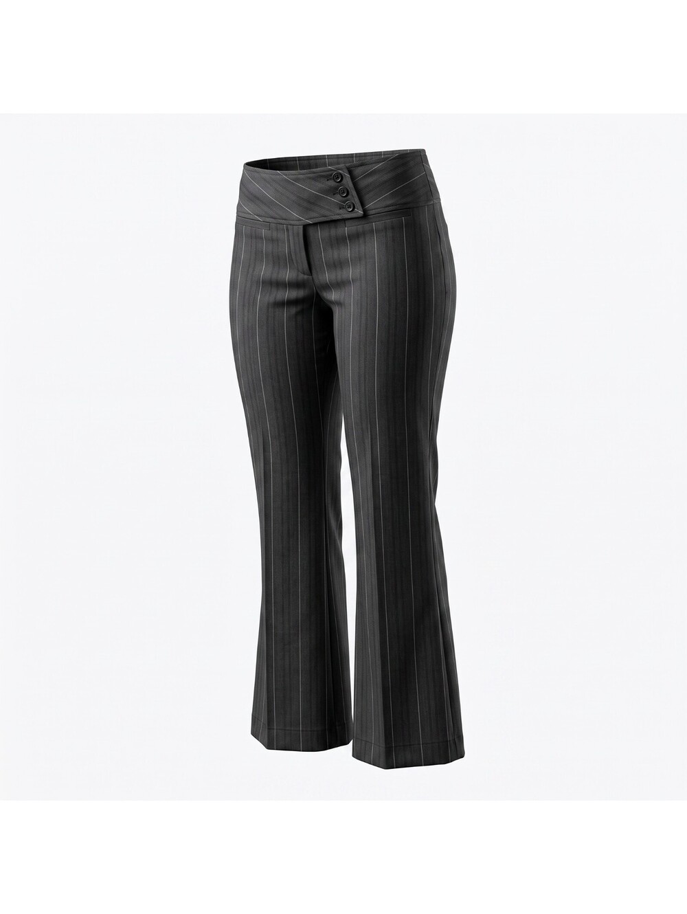 Zinc Junior's Size 13 Gray Pinstripe Flare Dress Pants Y2K Career Trousers